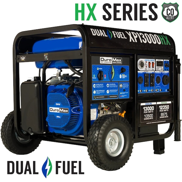 Duromax Portable Generator, Gasoline/Liquid Propane, 10,500 W/9,975 W Rated, 13,000 W/12,350 W Surge XP13000HX - main